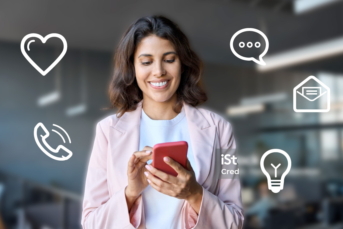 woman managing business calls at coffee shop