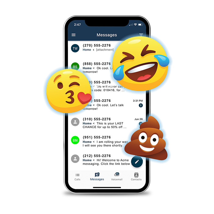 text message on NumberBarn app