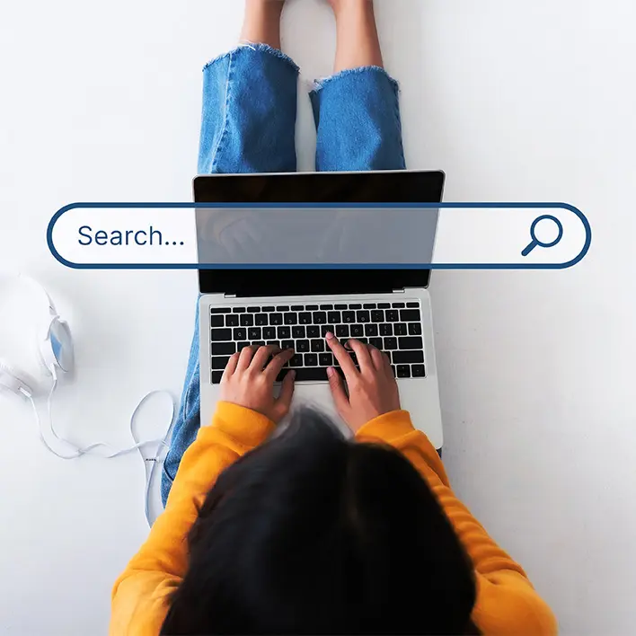 girl searching for a number